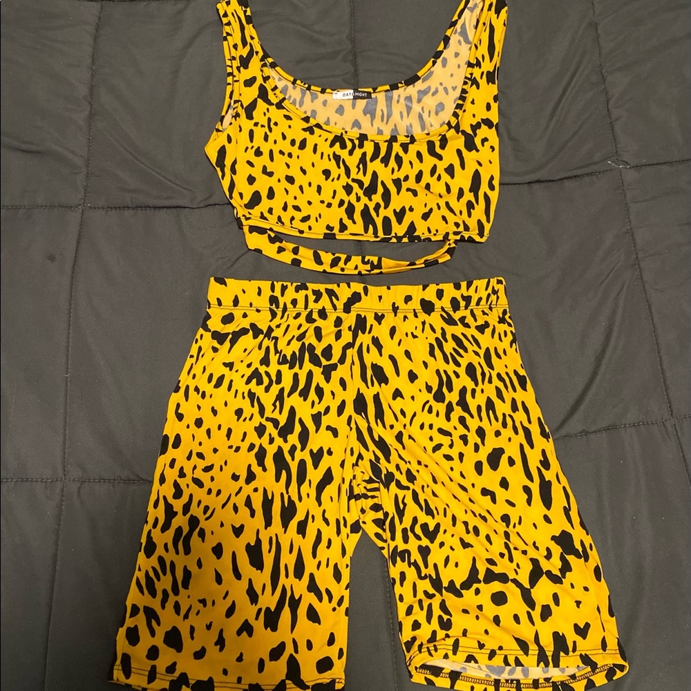 Animal print two-piece set